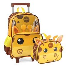 Kit Mochila de Rodinha e Lancheira de Girafas Up4you 39942