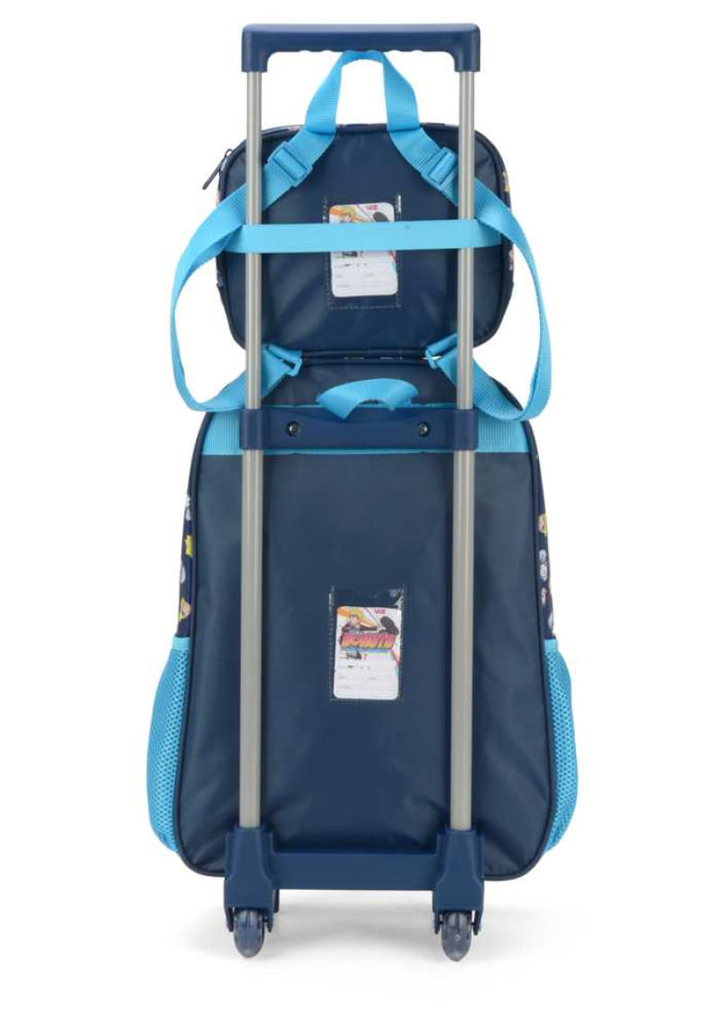 Kit Mochila de Rodinha e Lancheira Infantil Masculina Boruto by