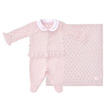 Saída de Maternidade Bebê Tricô Menina Rosa Pastel - Fofinho