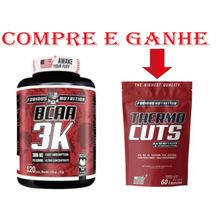 COMPRE BCAA 3K NO2, refil 120 cáps. (BCAA com arginina) E GANHE TERMOGÊNICO DE 60 CAPS.