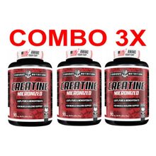 combo 3x Creatina 100% Pura Importada, 90 cáps.