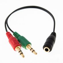 Cabo Adaptador P3 Fêmea Para 2 P2 Macho  Fone E Microfone