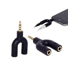 Adaptador P2 Para 2 P2 Fêmea Headset Xbox Ps4 Fone Microfone Preto