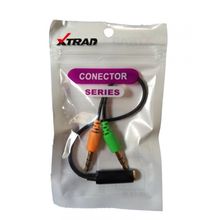 Cabo Adaptador P3 1 Fêmea X 2 P2 Macho Fone E Microfone