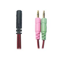 Cabo Adaptador De Audio Headset 1 P3 Fêmea X 2 P2 Macho
