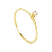 Anel solitario ouro 2mm  18 k