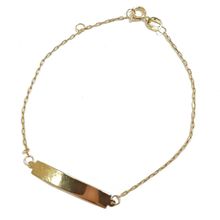 Pulseira de Ouro 18K Infantil  Plaquinha Corrente