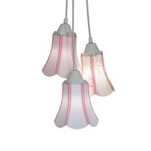 Lustre Pendente Luminária Modelo Paris Tons De Rosa e Branco Bivolt