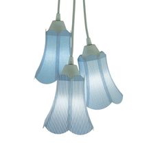 Lustre Pendente Luminária Modelo Paris Tons De Azul e Branco Bivolt