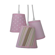 Lustre Pendente Luminária Teto Poá e Listras Rosa Bivolt