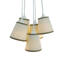 Lustre Pendente Luminária Teto Sala Quarto Escritório Linho