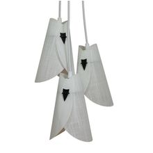 Lustre Pendente Cúpulas Modelo Envelope Linho Branco Bivolt