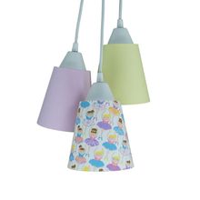 Lustre Pendente Luminária Teto Tecidos Bailarinas Coloridas Bivolt