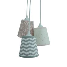 Lustre Pendente Luminária Menina Rosa E Cinza Bivolt