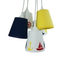 Lustre Pendente Cacho 5 Cúpulas Navy Marinheiro Bivolt