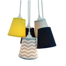 Lustre Bebê Pendente Teto Cinza, Amarelo, Azul Marinho Bivolt