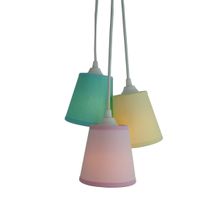 Lustre Pendente Bebê Cacho Candy Amarelo, Rosa E Verde Bivolt