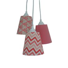 Lustre Pendente Bebê Cacho Chevron Coral Bivolt