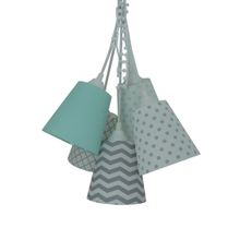 Lustre Cacho Teto Quarto Bebê Cinza, Branco E Verde Bivolt