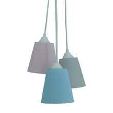 Lustre Pendente Bebê Candy Colors Azul, Rosa e Cinza Bivolt