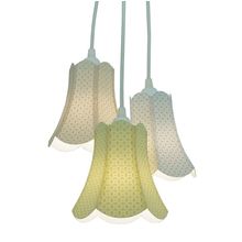 Lustre Pendente Paris Arabescos Branco, Bege E Amarelo Bivolt