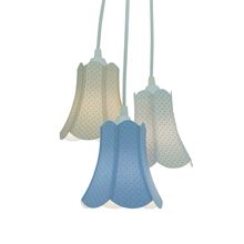 Lustre Pendente Paris Arabescos Branco, Bege E Azul Bivolt