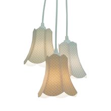 Lustre Pendente Paris Arabescos Branco, Bege E Salmão Bivolt