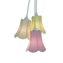 Lustre Pendente Paris Arabescos Rosa, Bege E Amarelo Bivolt