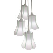 Lustre Pendente Teto Quarto Sala Cacho Paris Linho e Verde Bivolt