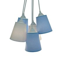 Lustre Pendente Luminária Candy Arabescos Azul E Branco Bivolt