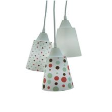 Lustre Pendente Luminária Tecidos Poás E Triângulos Bivolt