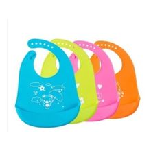 Babador De Silicone Impermeável Para Bebê Com Coletor