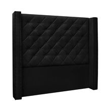 Cabeceira Cama Box Solteiro 90cm Vicenza Suede Preto - Sheep Estofados