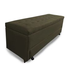 Calçadeira Baú com Sapateira Casal 140cm Paris Suede Marrom - Sheep Estofados