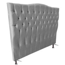 Cabeceira Cama Box Solteiro 90cm Capitonê Sofia Suede Cinza - Sheep Estofados