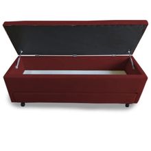 Calçadeira Baú com Sapateira Casal 140cm Paris Suede Bordô - Sheep Estofados