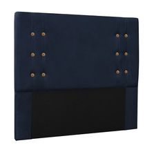 Cabeceira Cama Box Solteiro 90cm Gênova Suede Azul Marinho - Sheep Estofados