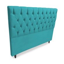 Cabeceira Cama Box Solteiro 90cm Nicole Suede Turqueza - Sheep Estofados