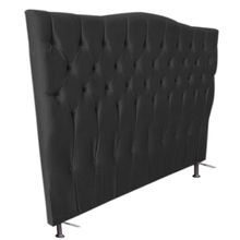 Cabeceira Cama Box Solteiro 90cm Capitonê Sofia Suede Preto - Sheep Estofados