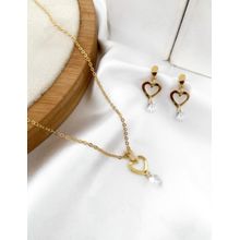 Colar brinco banhado ouro cristal cordão feminino conjunto dourado