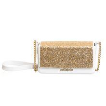 Bolsa Feminina Slim Branco Dourado Petite Jolie PJ10990