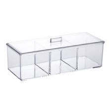 Organizador Maquiagem Cosméticos C/ Tampa e Divisória 23 x 9 x 8,5 Cm