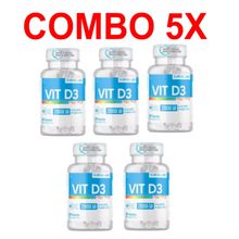 combo 5x Vitamina D3 2000ui Vit D + K2 Mk7 + Cálcio - 60 Cápsulas. Menor preço
