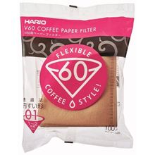 Filtro Hario V60 Natural 100 unidades Tamanho 01 Filtro Natural para Coador Hario V60 Tamanho 01 - 100 unidades