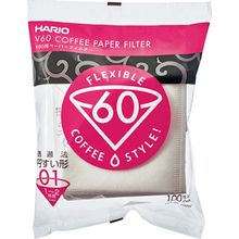 Filtro Hario V60 Branco 100 unidades Tamanho 01 Filtro Branco para Coador Hario V60 Tamanho 01 - 100 unidades