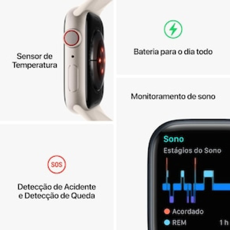 Apple Watch Series 8 GPS Caixa Estelar