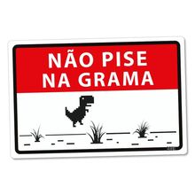 Placa Decorativa 24x16 Não pise na grama Dino - Beek