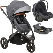 Carrinho TREK Cinza Chumbo Travel System (com bebê conforto e base)- Kiddo