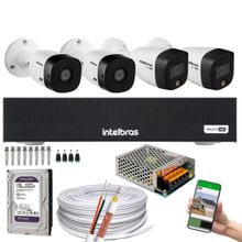 Kit 4 Cameras 02 cam 1220 Full Color 02 cam 1220B Full HD Intelbras Dvr 3004-C, Purple 1TB