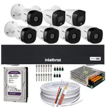 Kit 7 Câmeras Intelbras 2 cam Full Color 5 cam 1220b Full Hd Dvr Mhdx 1008-C
